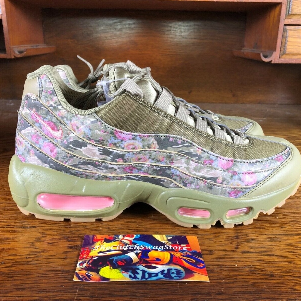 Nike Air Max 95 WMNS Running Shoe Camo & Pink - Picture 2 of 5